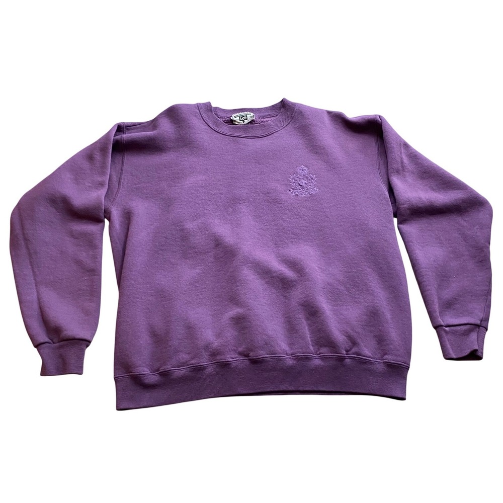 Lee Heavyweight Vintage Purple Crewneck Sweatshirt Embroidered‎ Crest Large 90s